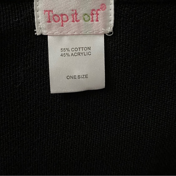 TOP IT OFF SWEATER PONCHO SHRUG BLACK SILVER SEQUIN BELIEVE HOLIDAY ONE SIZE OS - Picture 9 of 10